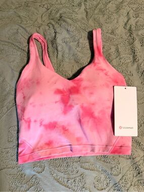 lululemon pink tie-dye V-neck sports bra